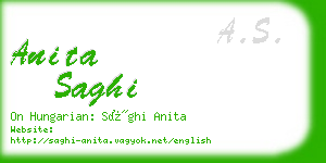 anita saghi business card